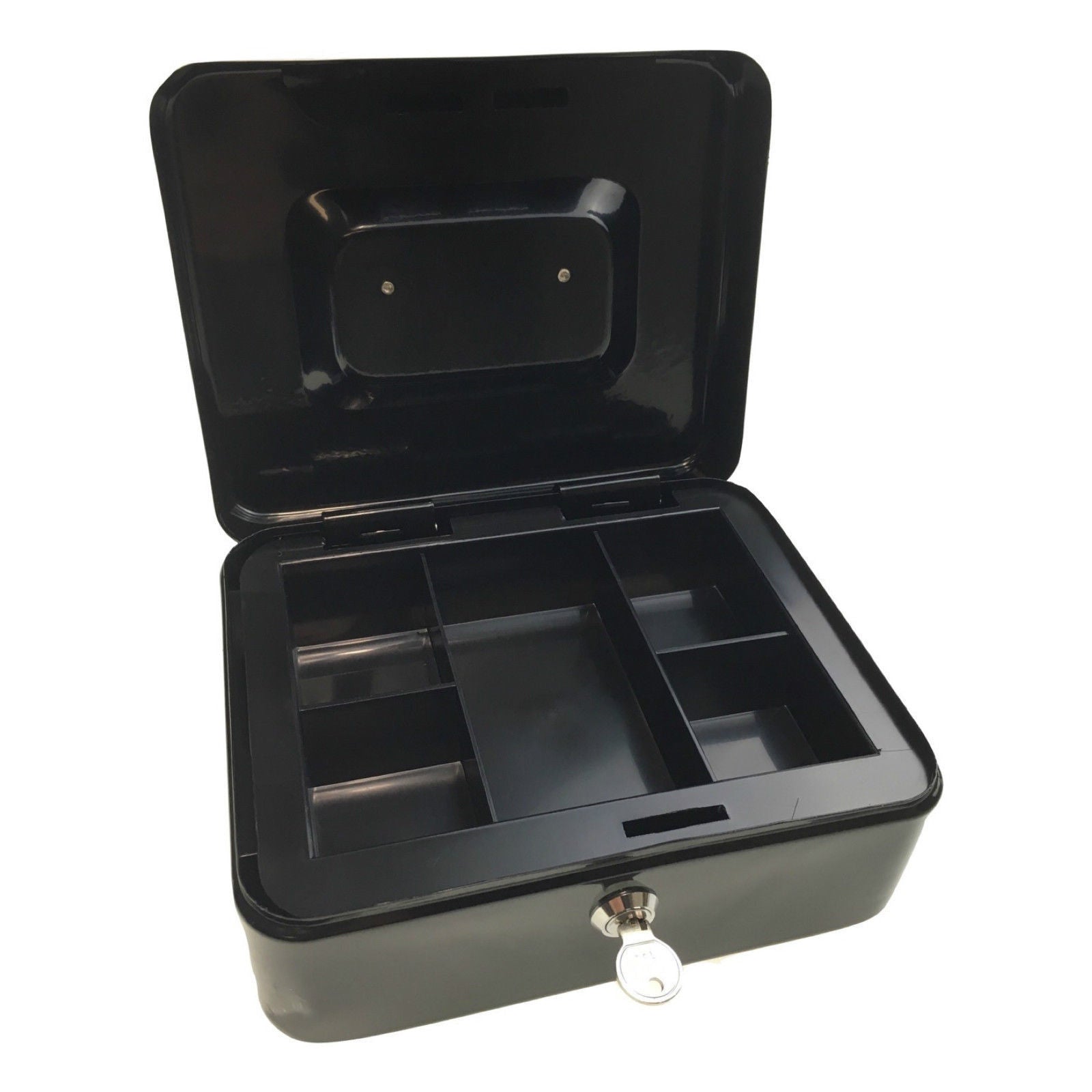 Premium Lockable Metal Cash Box with Deposit Slot & 2 Keys