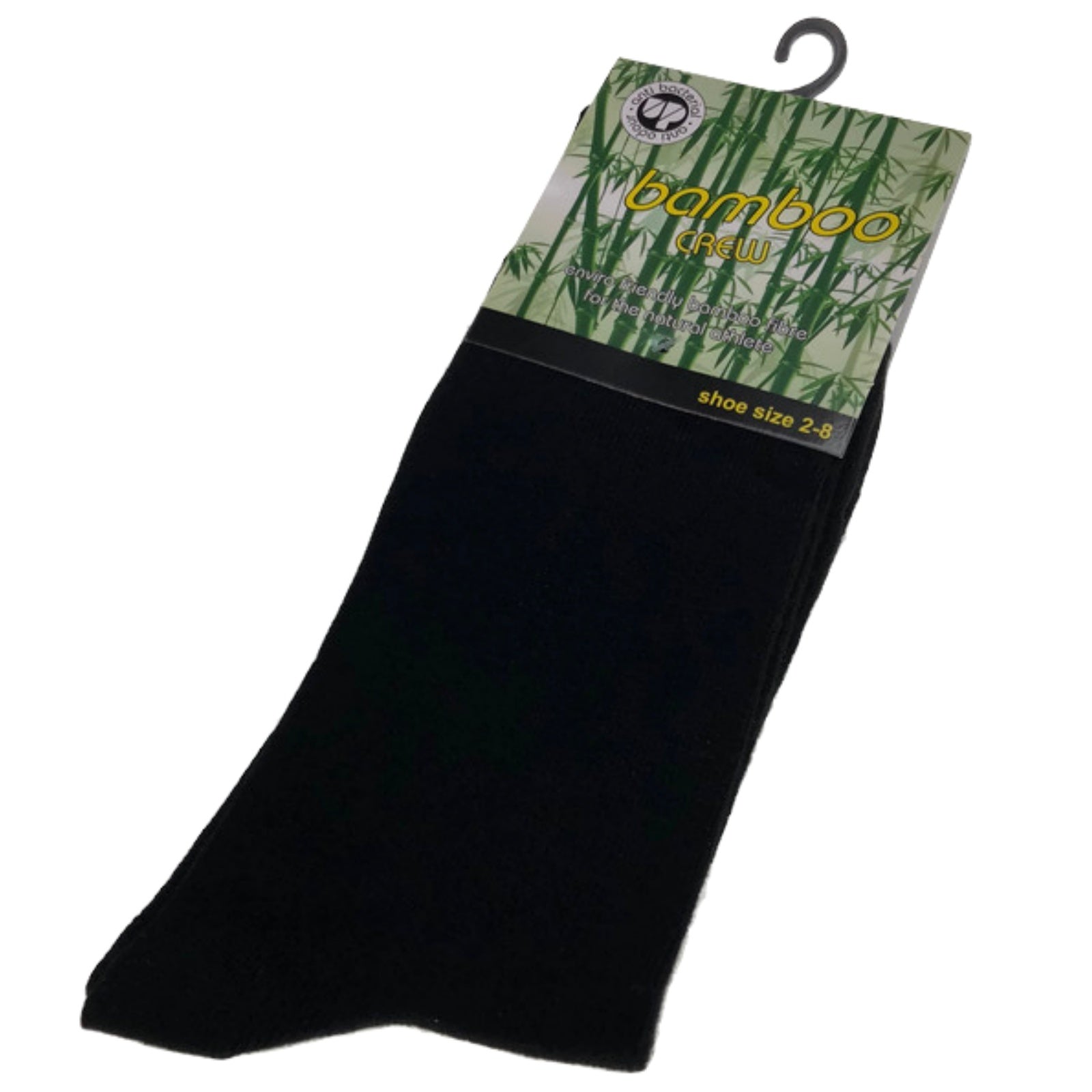 Premium 1 Pair Black Bamboo Crew Business Socks 2-8