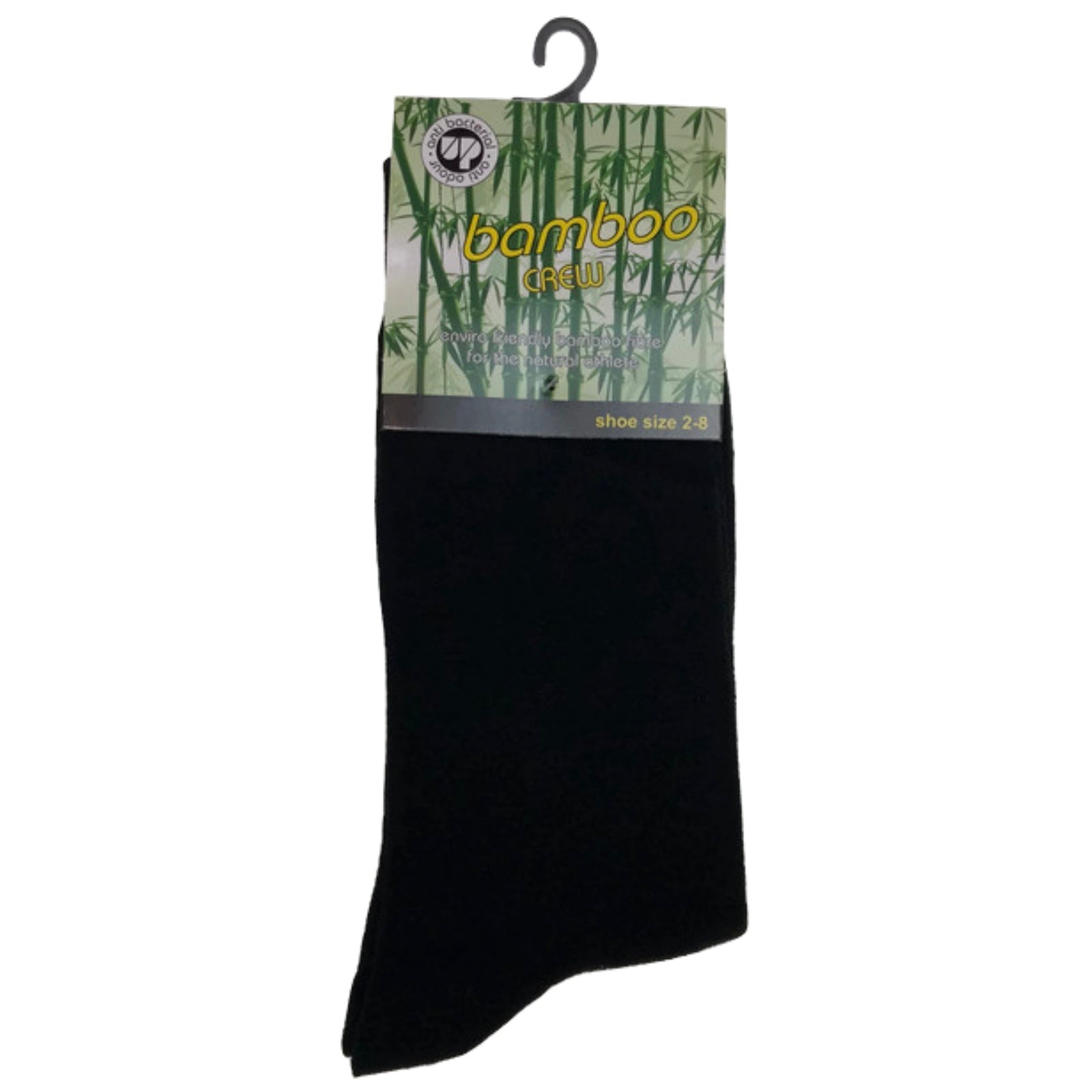 Premium 1 Pair Black Bamboo Crew Business Socks 2-8