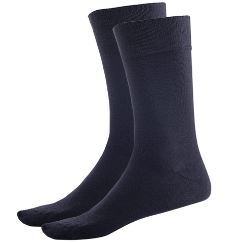 Premium 1 Pair Navy Bamboo Crew Business Socks 2-8