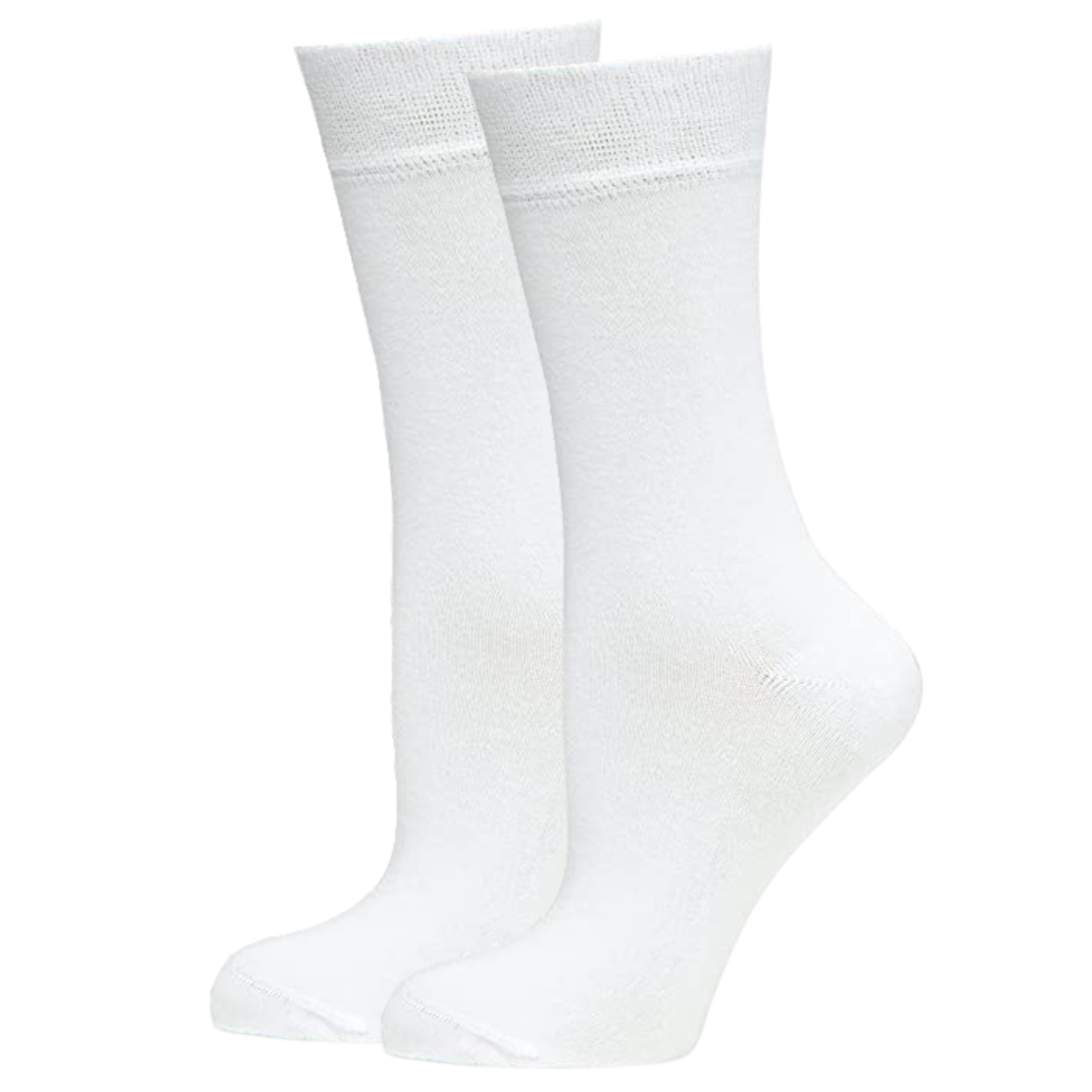 Premium 1 Pair White Bamboo Crew Business Socks 6-11