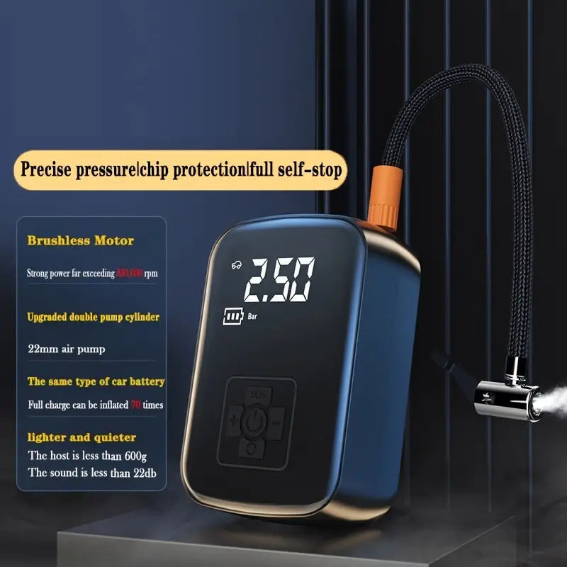Rechargeable Car Tire Bike Air Pump Tire Inflator Portable Compressor Digital Cordles - SuperSaverAU - view 5