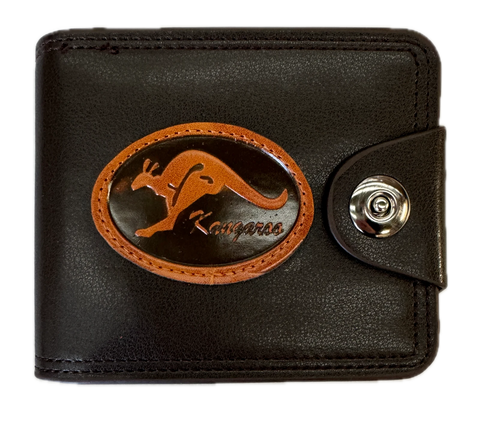 Souvenir Wallet Australia - Classic Brown Kangaroo Emblem, Snap Closure, Compact - SuperSaverAU - view 1