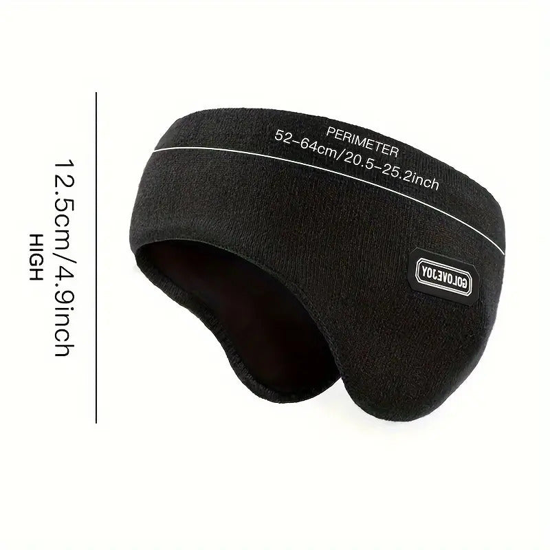 Black Winter Earmuffs for Men - Warm Ear Cover Protection - Running Headband - SuperSaverAU - view 4