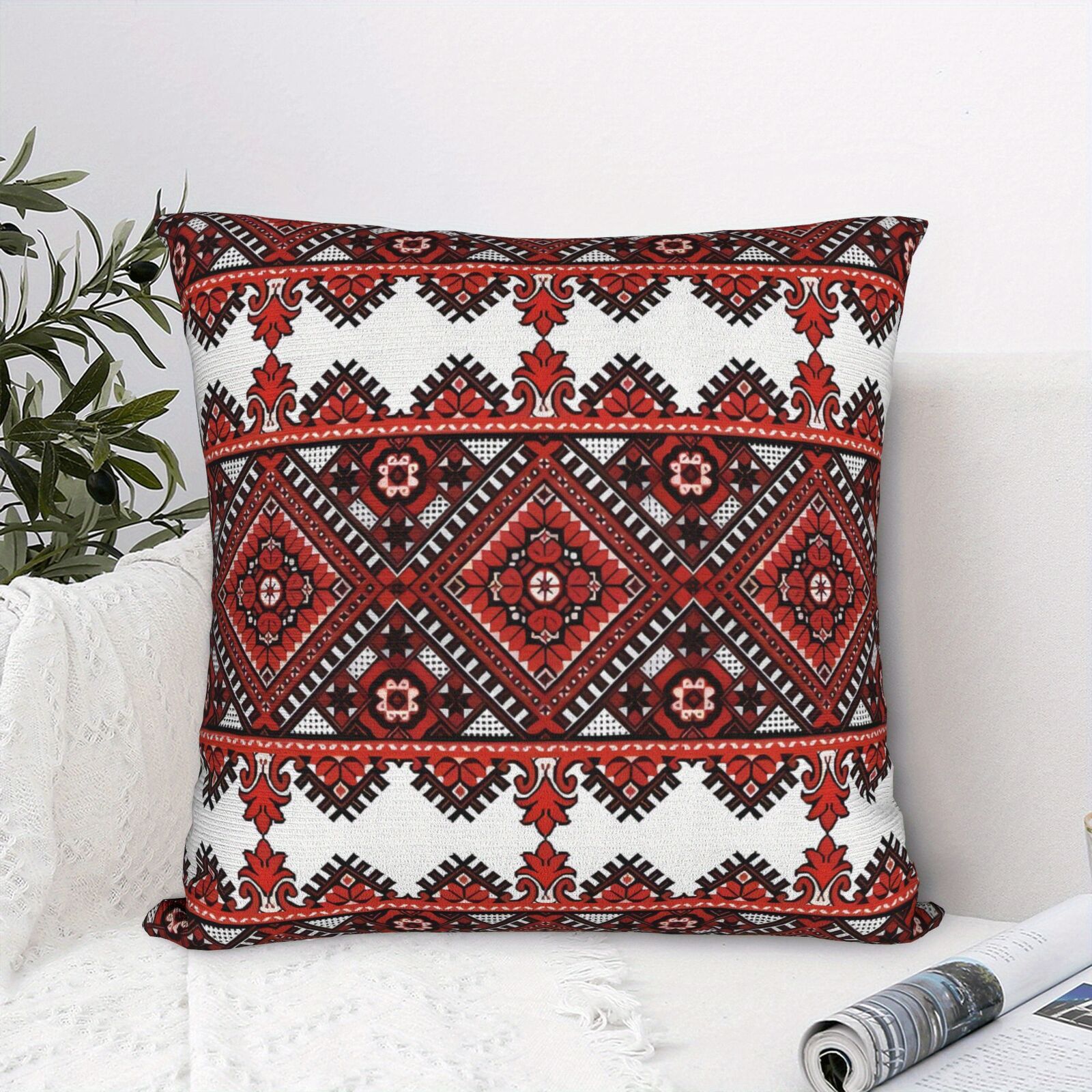 Premium Ukrainian Folk Print Cushion Cover – 45 x 45cm