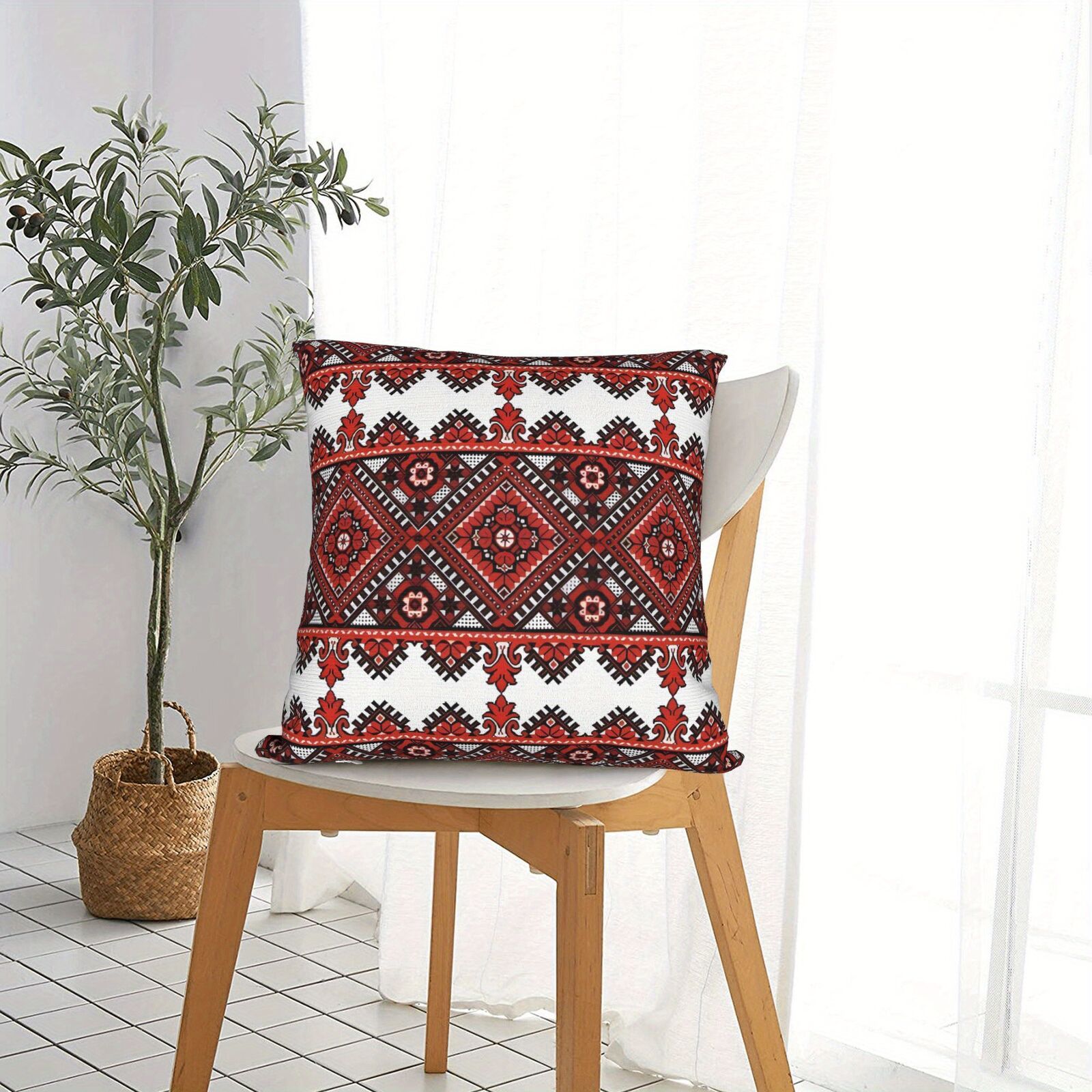 Premium Ukrainian Folk Print Cushion Cover – 45 x 45cm