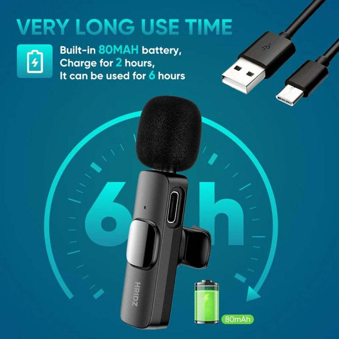 Hridz K31 3-in-1 Wireless Mini Microphone for iOS Android and Camera