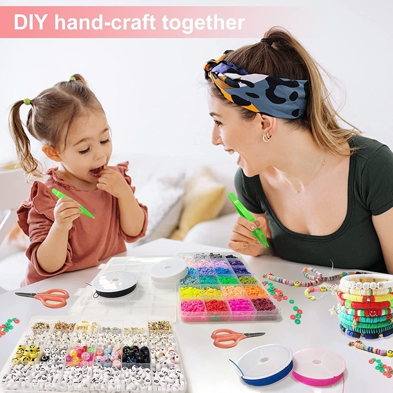 THELI-CRAFT 6000pcs Polymer Clay Beads Set, 24 Colors, Jewelry Making Kit - SuperSaverAU - view 2