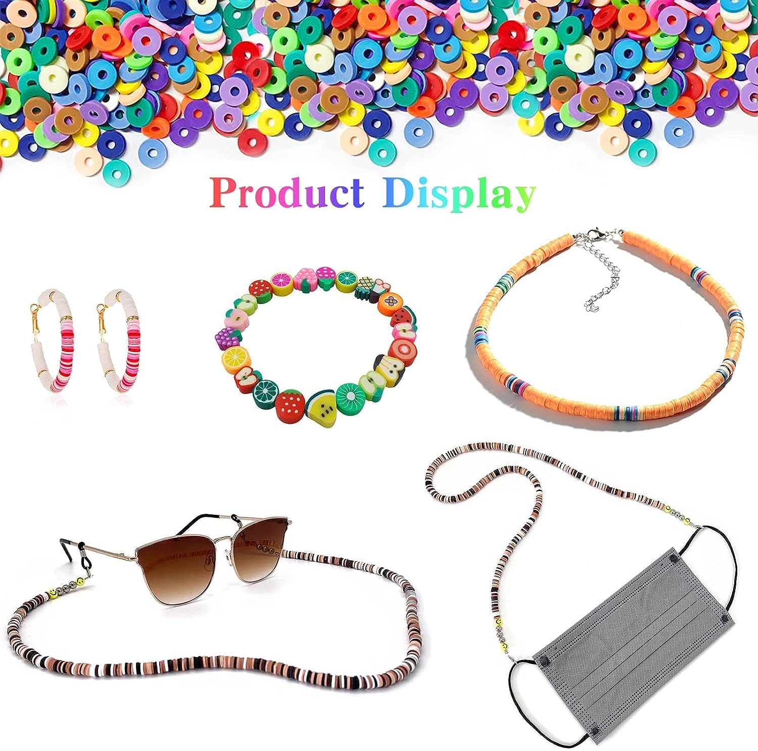 Theli Craft 7860pcs 28 Colors 6mm Polymer Clay Bead Jewelry Making Kit - SuperSaverAU - view 3