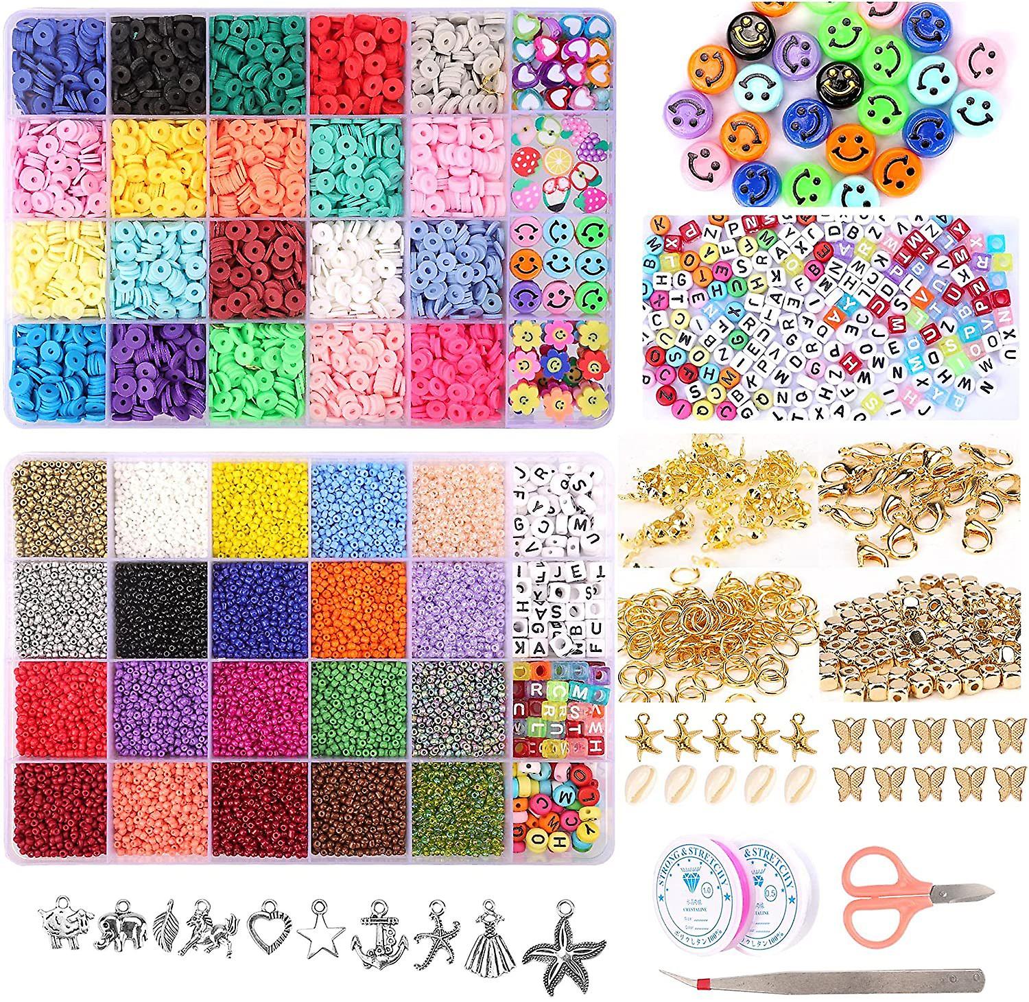 25000 Pcs DIY Acrylic Bead A-Z Letter Beads & Polymer Clay Kit for Bracelet Making - SuperSaverAU - view 1