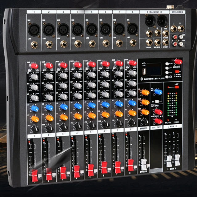Hridz CT-80S 8-Channel Bluetooth USB Audio Mixer