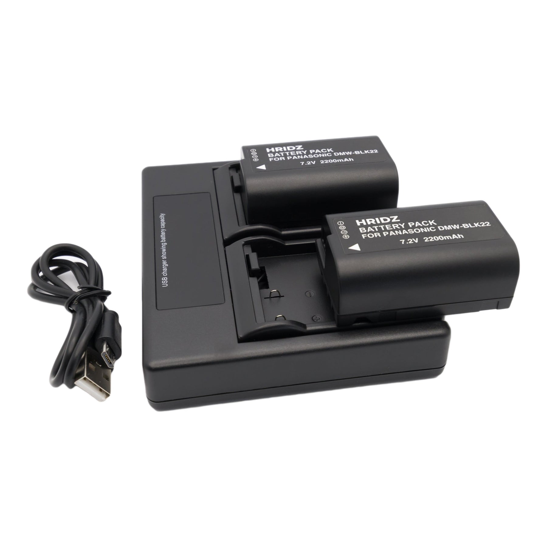 Hridz DMW-BLK22 Battery and Dual Charger Combo for Panasonic LUMIX