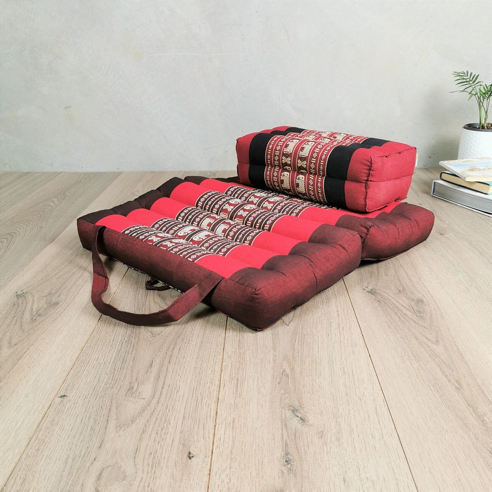 RedEle Foldable Meditation Cushion & Seating Block Set Organic Kapok - SuperSaverAU - view 1
