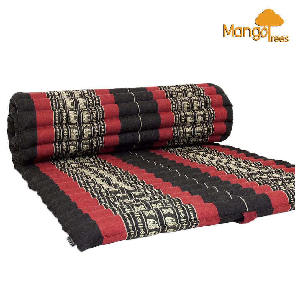 Thai Kapok Roll Up Mattress Foldout Mat - 180cm x 77cm, Handmade Cotton, Eco-Friendly - SuperSaverAU - view 1
