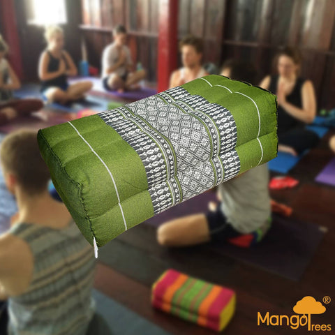 Thai Handmade Yoga Block Meditation Cushion Green with 100% Organic Kapok - SuperSaverAU - view 1