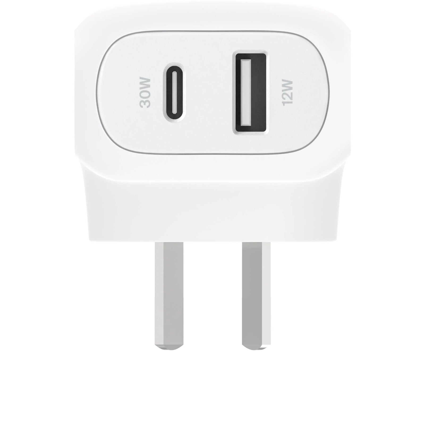 Belkin Dual PD Wall Charger with PPS - 42W Fast Charging for iPhone & Android, 1x USB-C (30W) & 1x USB-A (12W) - White - SuperSaverAU - view 2