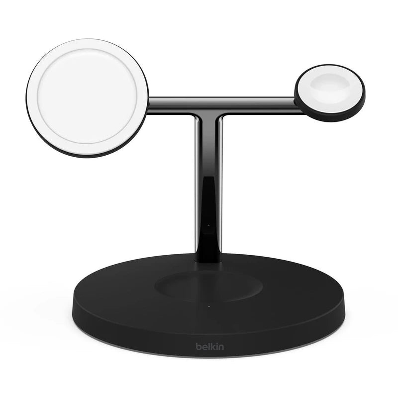 Belkin BoostCharge PRO 3-in-1 Qi2 15W Wireless Charger Stand MagSafe 2024 Model - Black - SuperSaverAU - view 3
