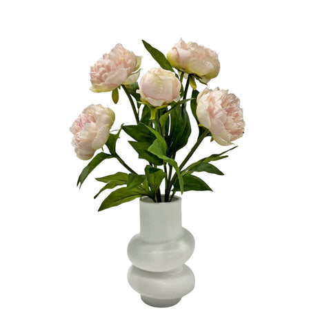 Artificial Peony in Ceramic Pot 49cm - Realistic Foliage, Multi Colour - SuperSaverAU - view 1