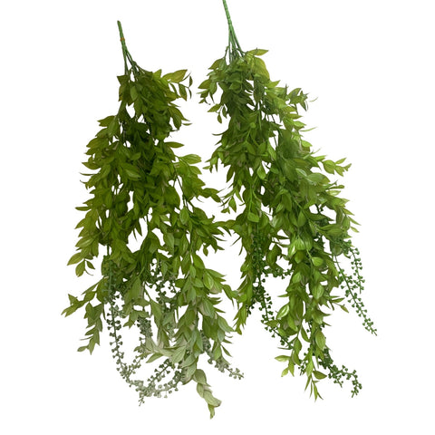 Artificial Hanging Green Leaves 12 Assort 84cm - Realistic Foliage Decor - SuperSaverAU - view 1