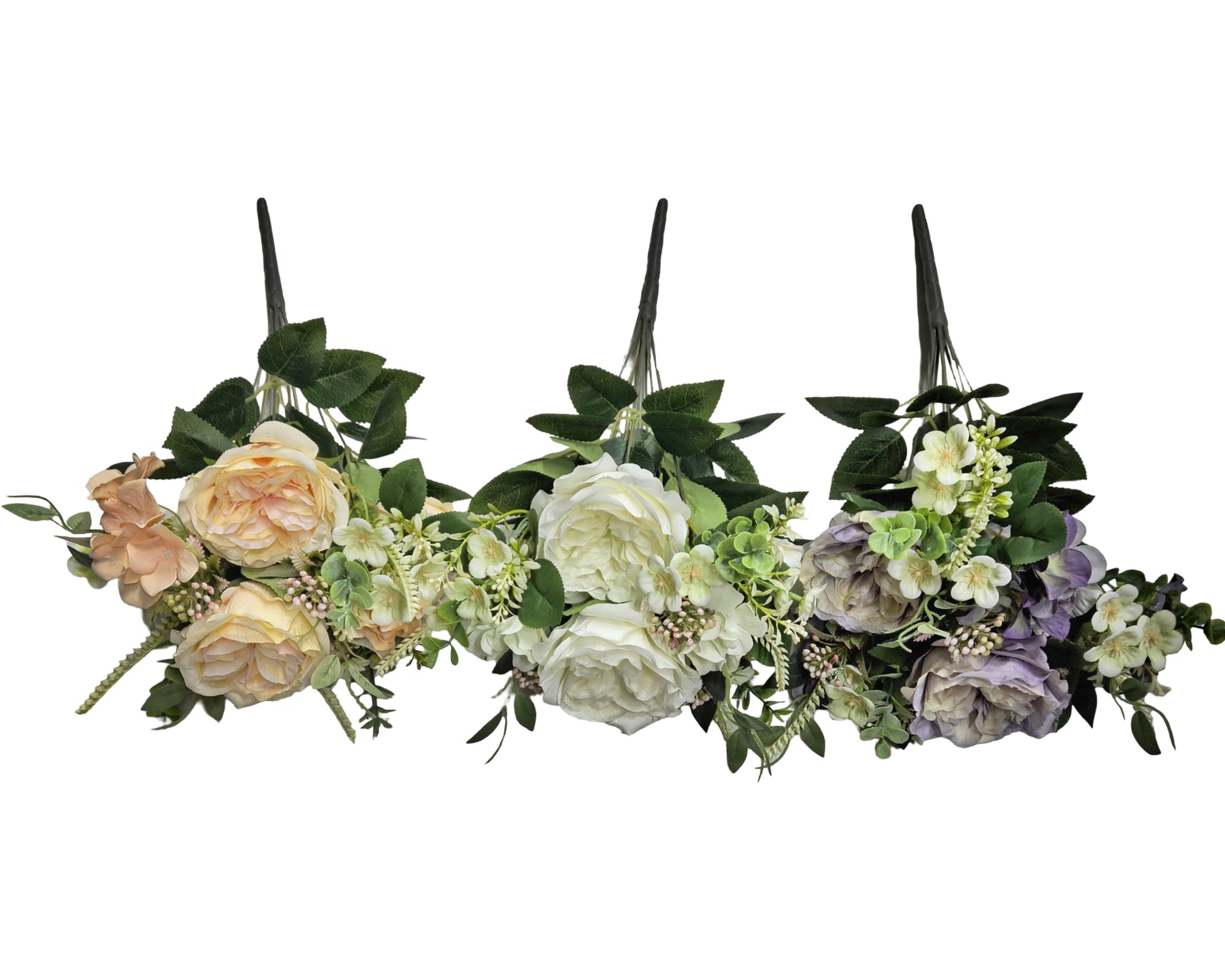 Premium Artificial Pastel Blooms Floral Bunches – 12 Pack Assorted 44cm