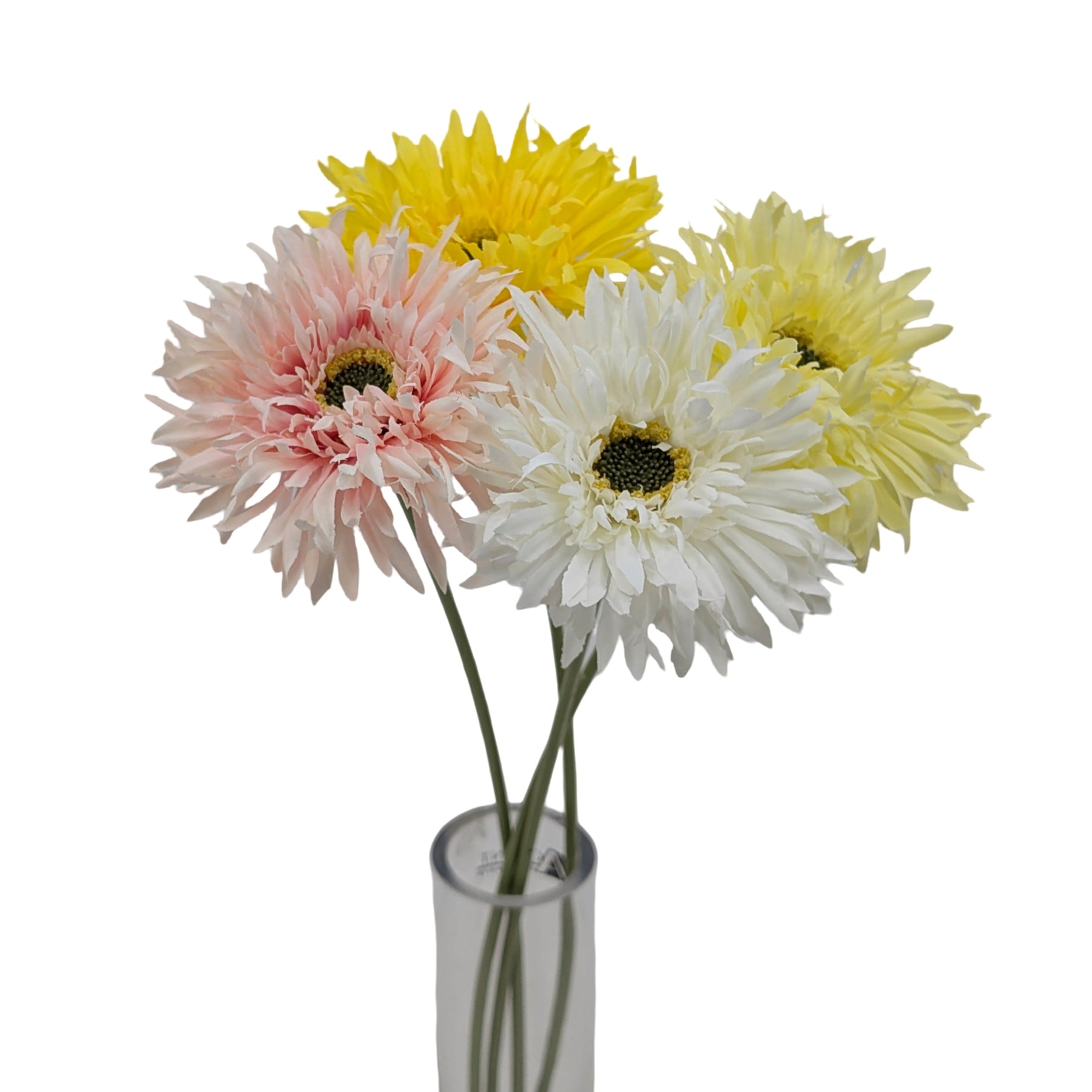 Premium Artificial Daisy Single Stems – 36 Pack Assorted 43cm