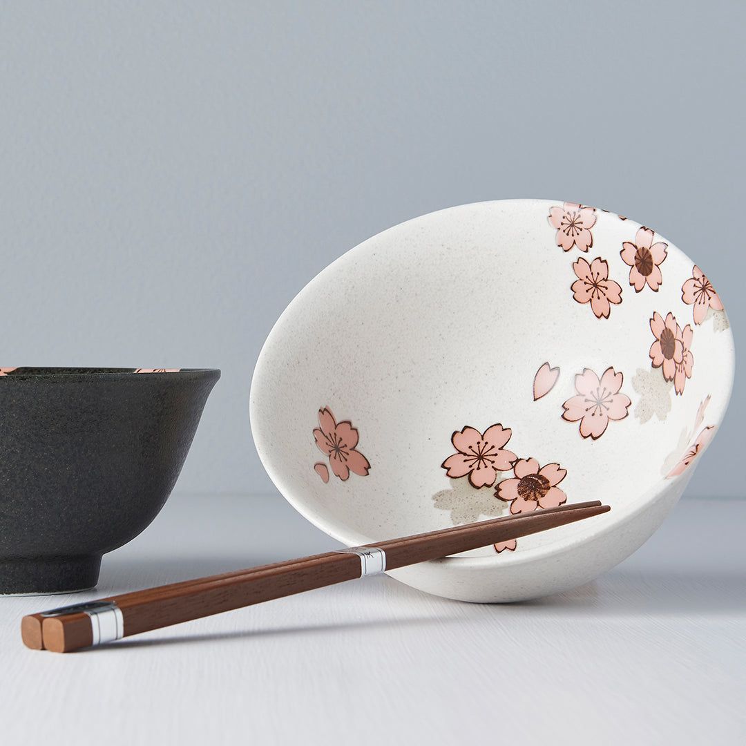 Bowl Set 2pcs with Chopsticks Cherry Blossom Design - SuperSaverAU - view 2