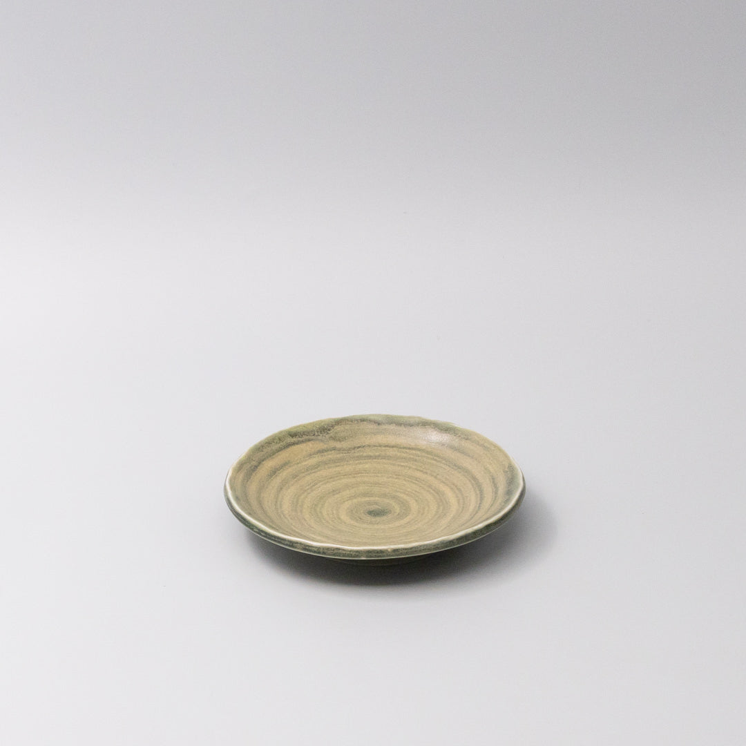 Premium Washed Fern Ceramic Saucer Microwave Safe - Green, 14cm