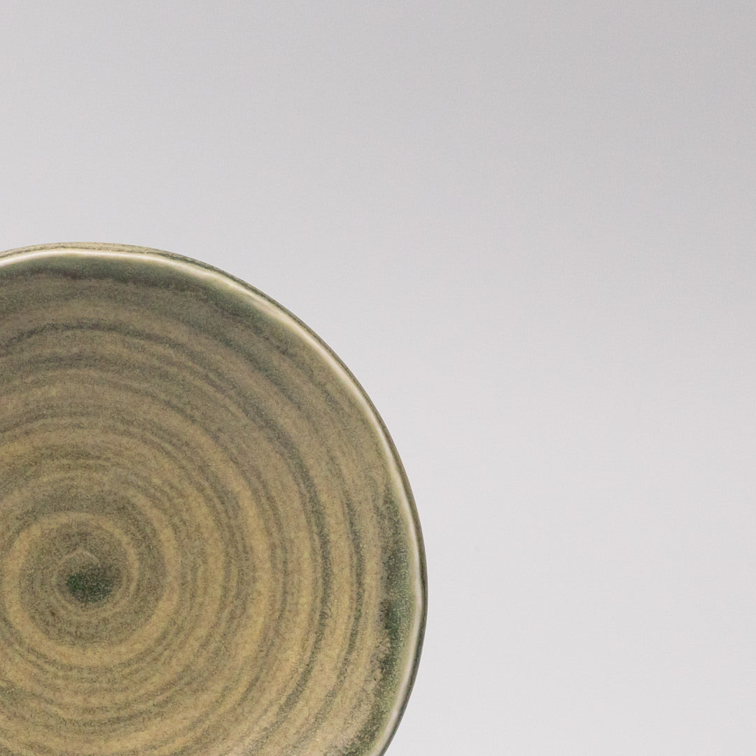 Premium Washed Fern Ceramic Saucer Microwave Safe - Green, 14cm