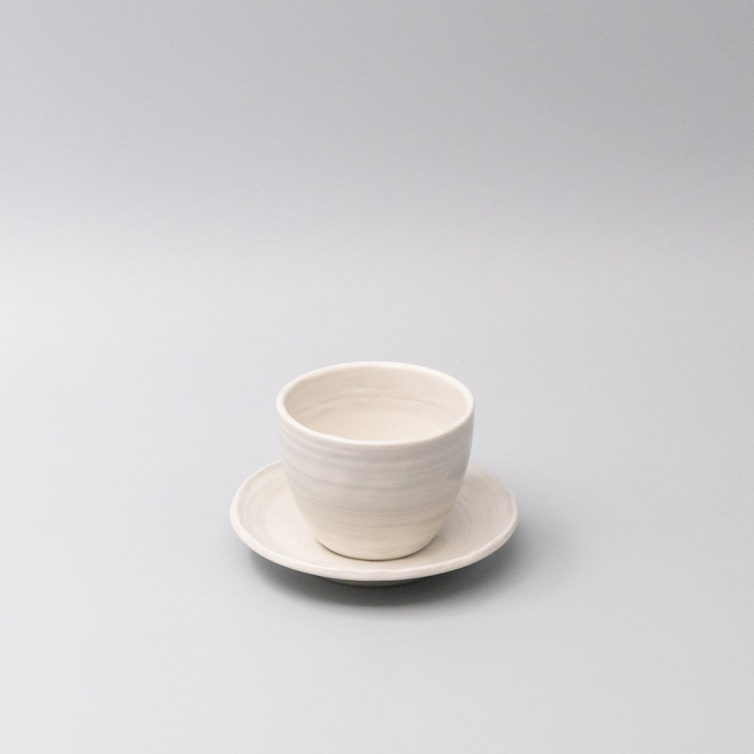 Premium Washed White Ceramic Saucer 14cm 80ml Dishwasher Microwave Safe