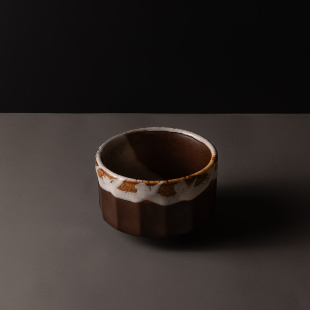 Premium 11cm Metallic Rust Glaze Matcha Tea Bowl 400ml Dishwasher Microwave Safe
