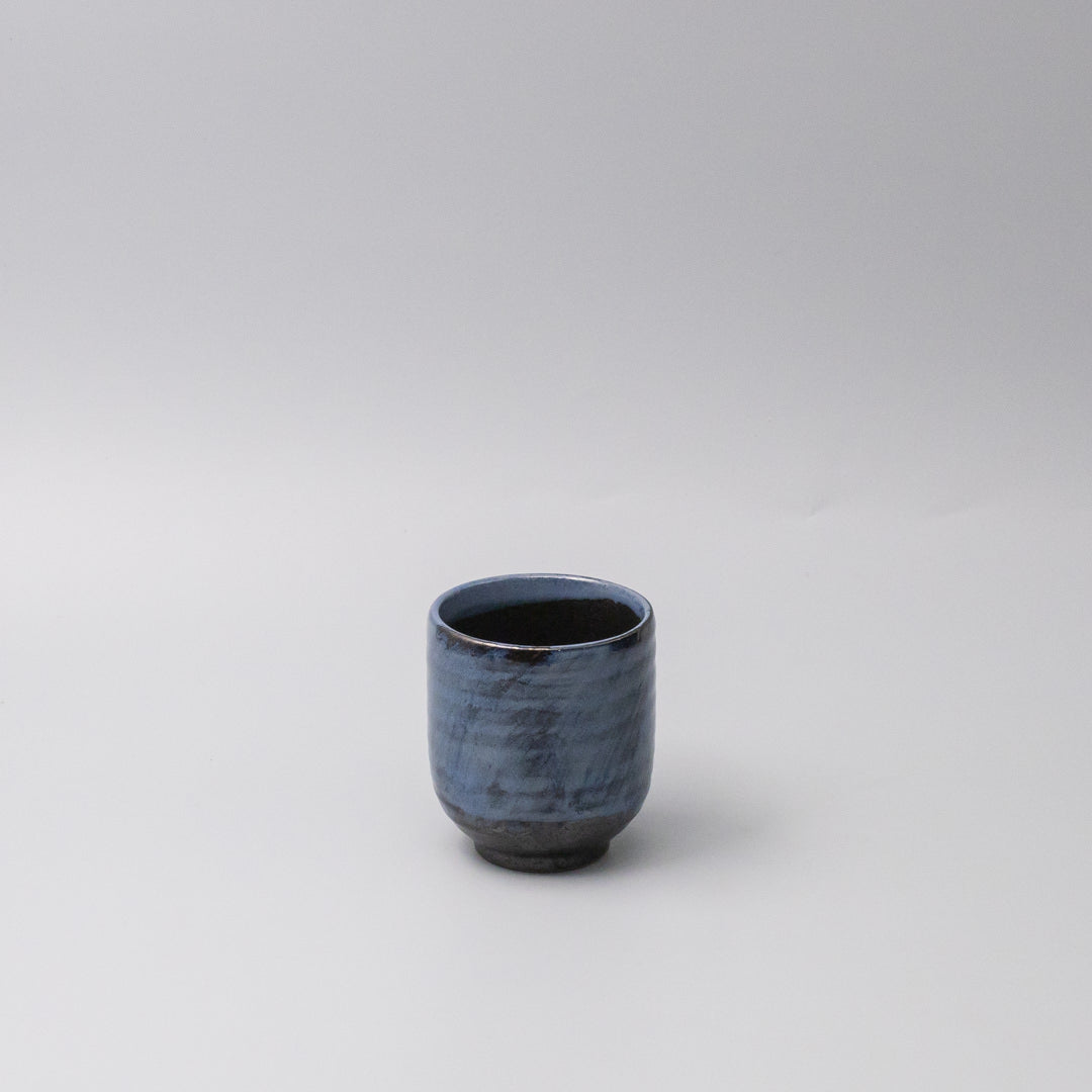 Premium 280ml Indigo Black Glaze Yunomi Mug Japanese Ceramic Tea Cup