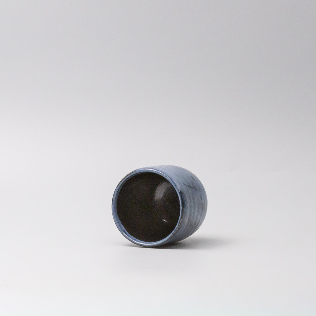 Premium 280ml Indigo Black Glaze Yunomi Mug Japanese Ceramic Tea Cup