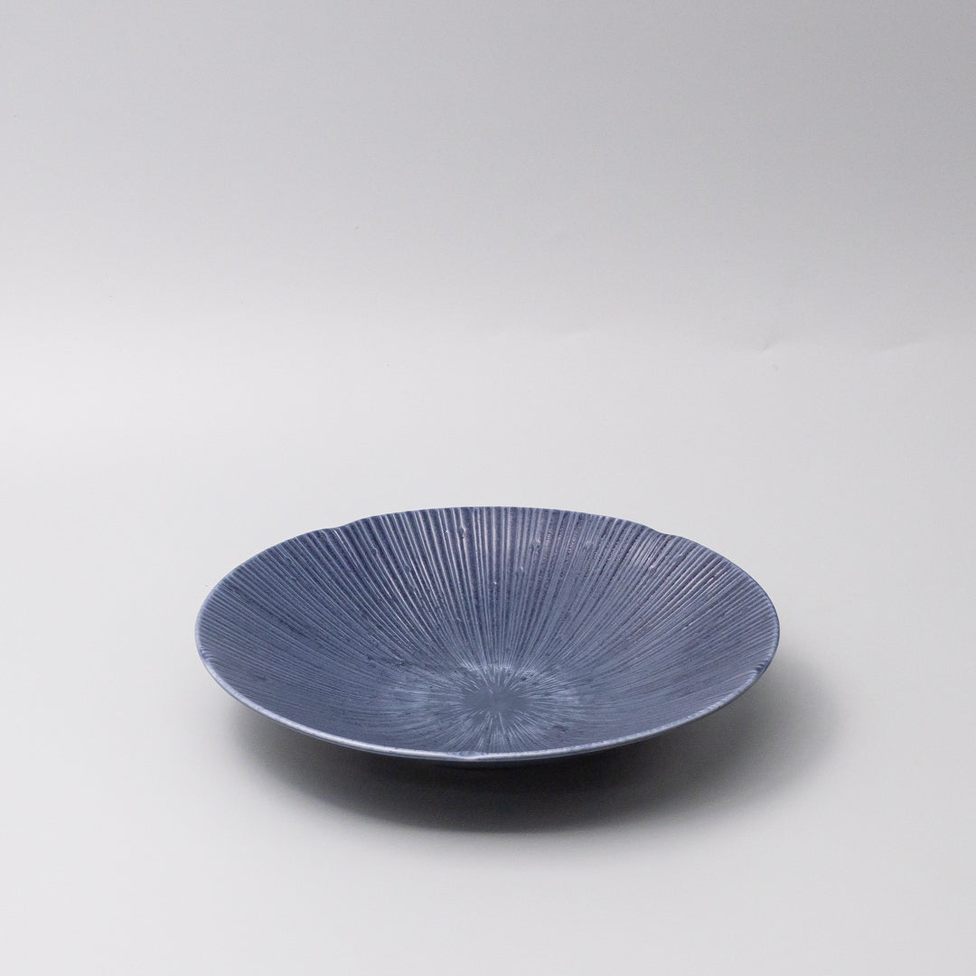 Premium 22.5cm Sapphire Glaze Ceramic Pasta Bowl Japanese Tableware