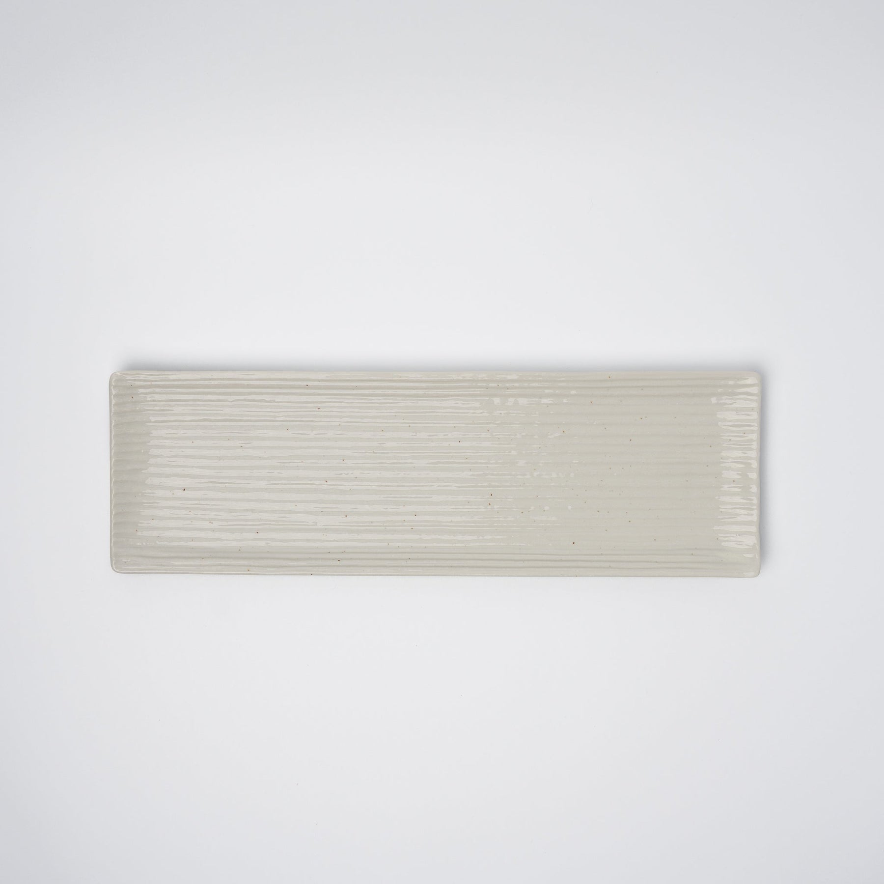 Premium 33.2cm White Contour Glaze Ceramic Sashimi Plate Dishwasher Microwave Safe