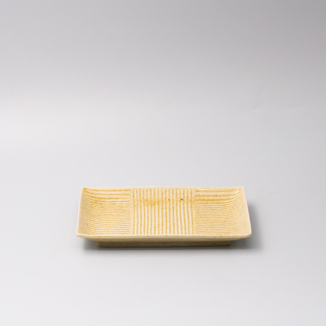 Premium 21cm Biscuit Glaze Rectangular Ceramic Plate Japanese Tableware