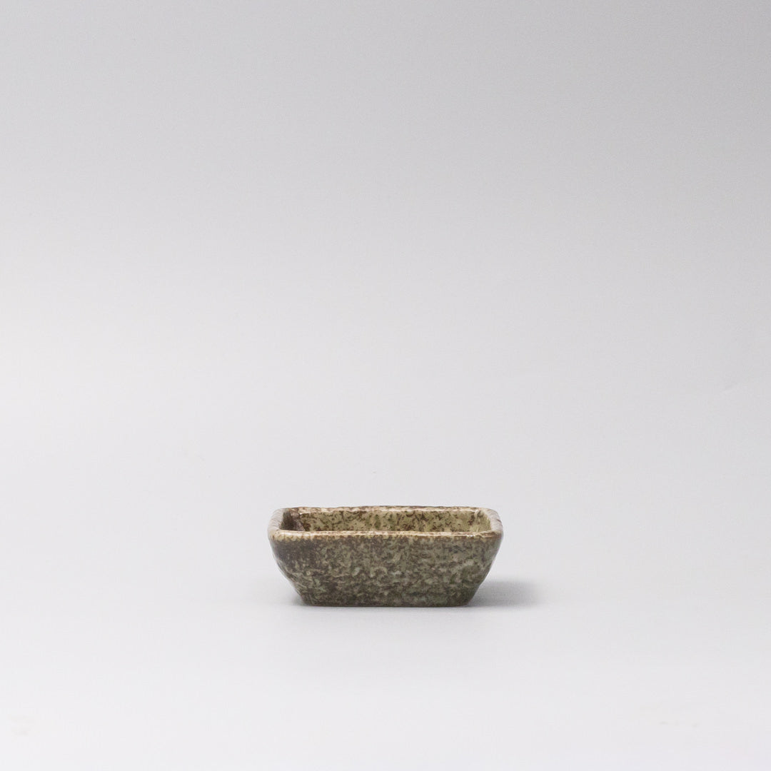 Premium 8cm Sage Glaze Square Ceramic Sauce Dish 30ml Japanese Tableware
