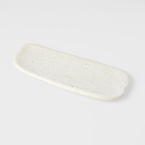 Premium 28.5cm Shell White Glaze Rectangular Ceramic Plate Dishwasher Microwave Safe