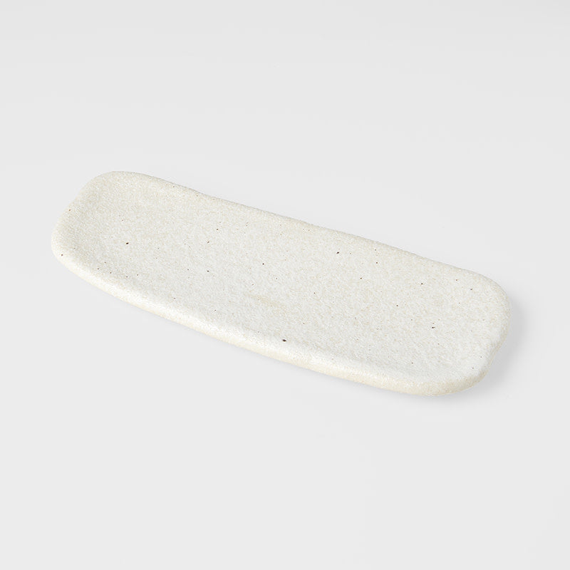 Premium 28.5cm Shell White Glaze Rectangular Ceramic Plate Dishwasher Microwave Safe