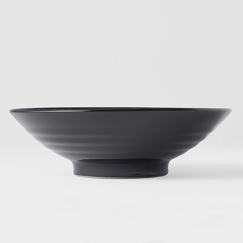 Premium Ramen Bowl – Black Wave Glaze 24.5cm, 900ml