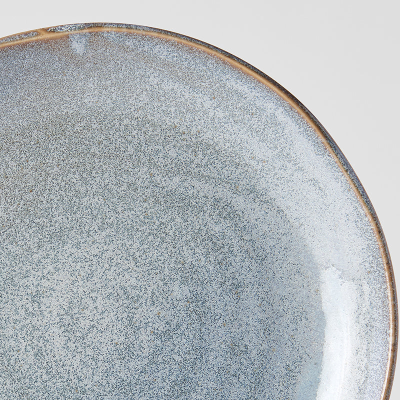 Premium 23cm Steel Grey Glaze Organic Ceramic Plate Dishwasher Microwave Safe