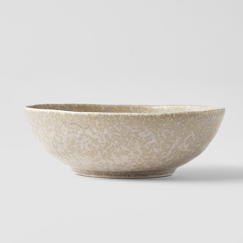 Premium Oval Bowl – Beige White Fade Glaze 14 x 12.5cm, 200ml