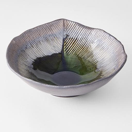 Premium Leaf Shaped Bowl – Midori Green Glaze 24cm