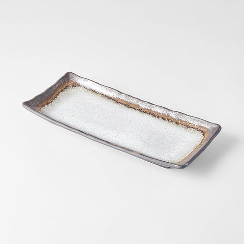Premium Ceramic Rectangular Plate – Akane Grey 29 x 13cm