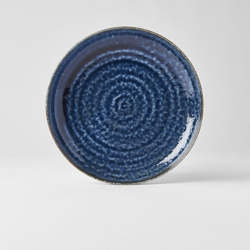 Premium 25cm Midnight Blue Glaze Ceramic Dinner Plate Dishwasher Microwave Safe