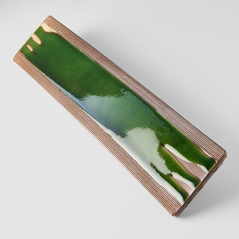 Premium 52cm Earth Bright Green Glaze Rectangular Ceramic Serving Platter