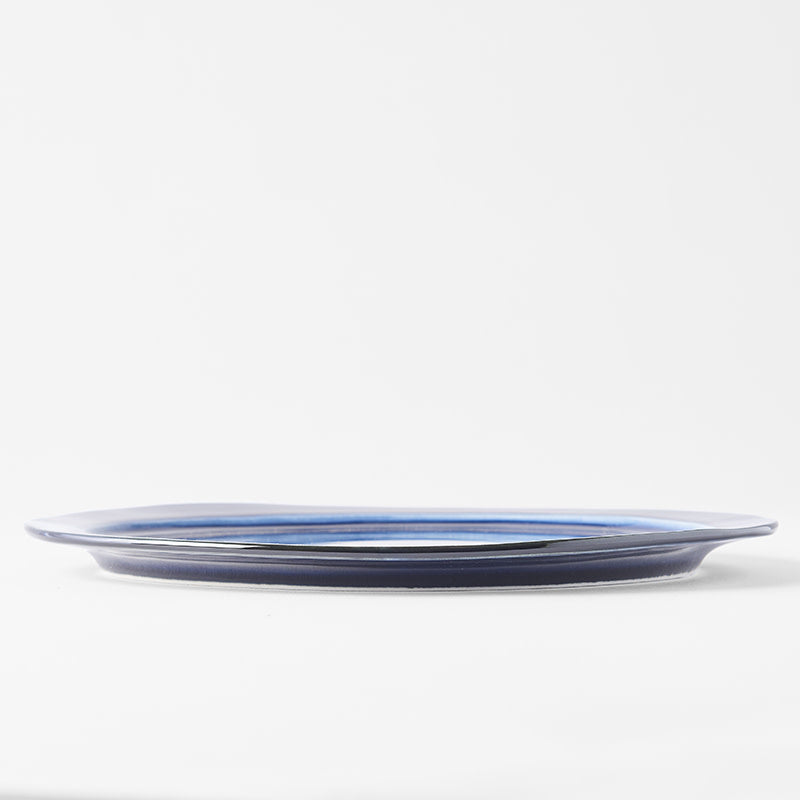 Premium Organic Flat Plate – Sapphire Blue Glaze 25.5cm