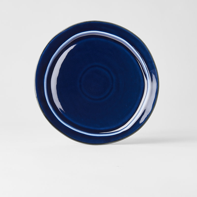 Premium Organic Flat Plate – Sapphire Blue Glaze 25.5cm