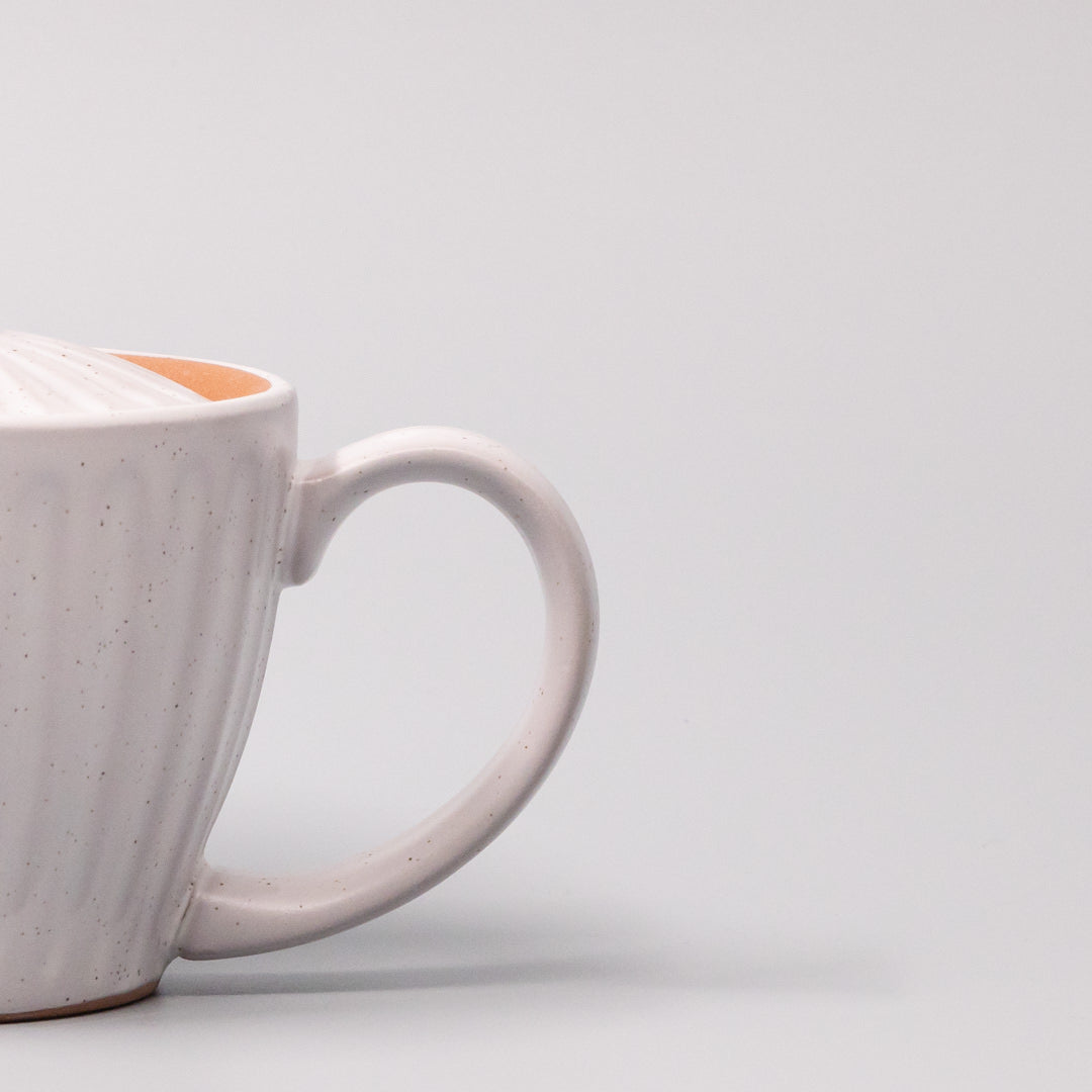 Premium 480ml Speckled White Ridge Glaze Ceramic Teapot Japanese Tea Pot