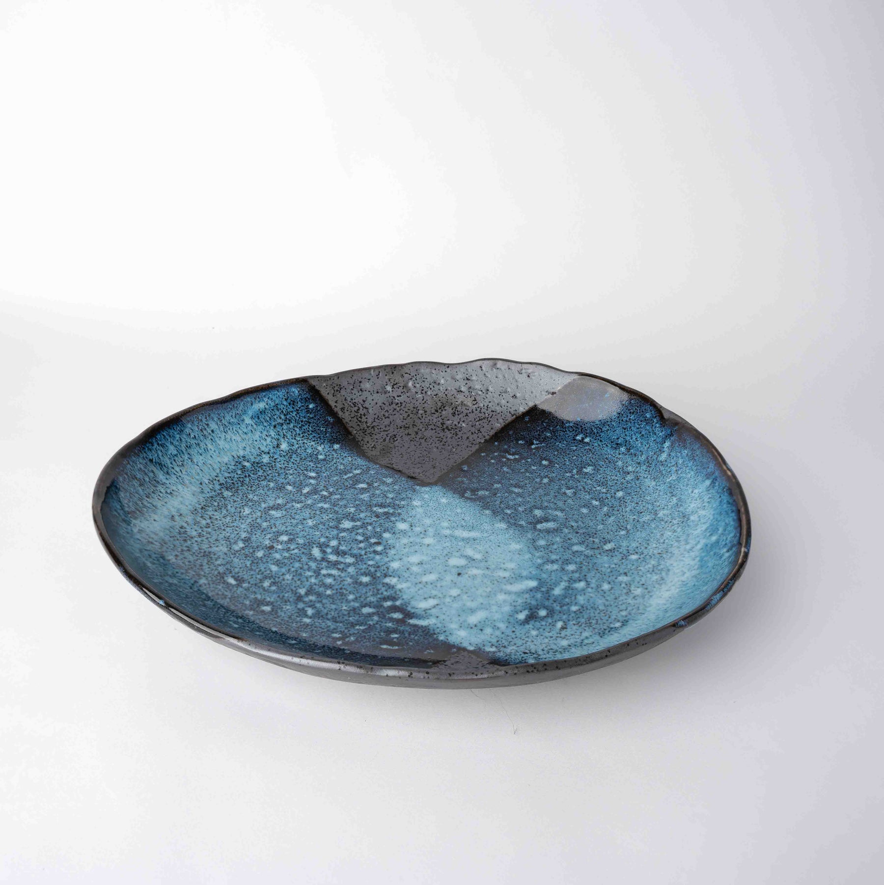 Premium 25cm Storm Glaze Organic Ceramic Plate Japanese Tableware