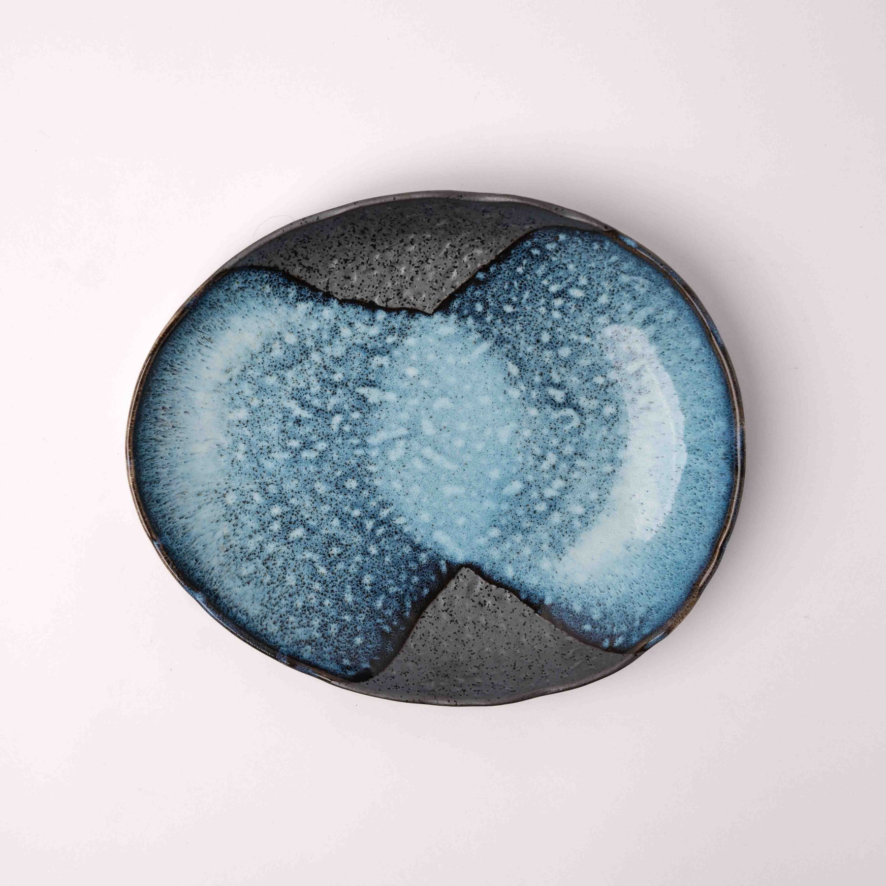 Premium 25cm Storm Glaze Organic Ceramic Plate Japanese Tableware